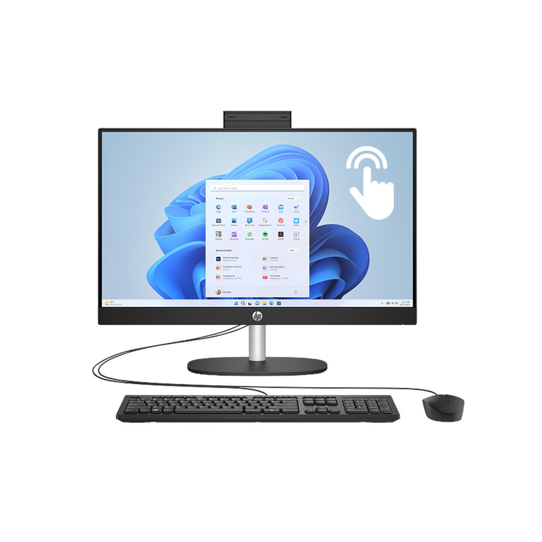 AIO HP 24-cr0010nk i5-1335U 8GB SSD NVMe™ 512G WiFi6 Ecran 23.8 » FHD IPS Tactile Col NOIR image 1